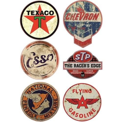 6x Vintage OIL Sticker STP Retro Racing Hotrod USA V8 Car Tuning 10*10cm