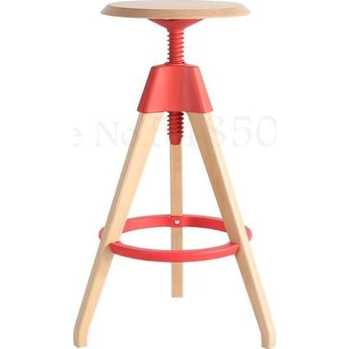 900 Modern Minimalist European-style Solid Wood Round Rotary Lift Creative Design High Stool Bar Chair Bar Chair Bar Stool