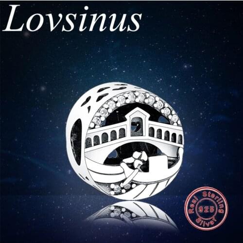 925 Sterling Silver Openwork Venice Rialto Bridge Charms Beads Fits Original European Charm Bracelet DIY Jewelry Making berloque