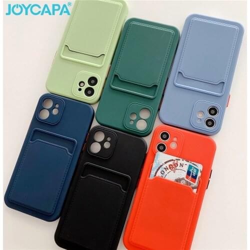 Wallet Case For iPhone 12 11 Pro Max Mini Luxury Liquid Silicone Case For iPhone 6 7 8 Plus XR X XS With Card Holder Cover Funda
