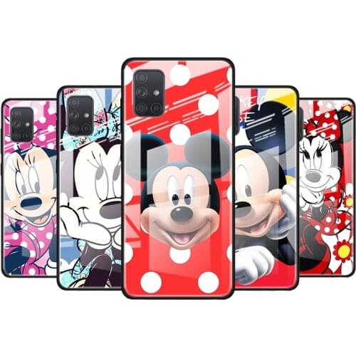 Mickey mouse cartoon for Samsung Galaxy S21 Ultra A71 A51 4G 5G A91 A81 A41 A31 A21 A11 A01 Tempered Glass Phone Case