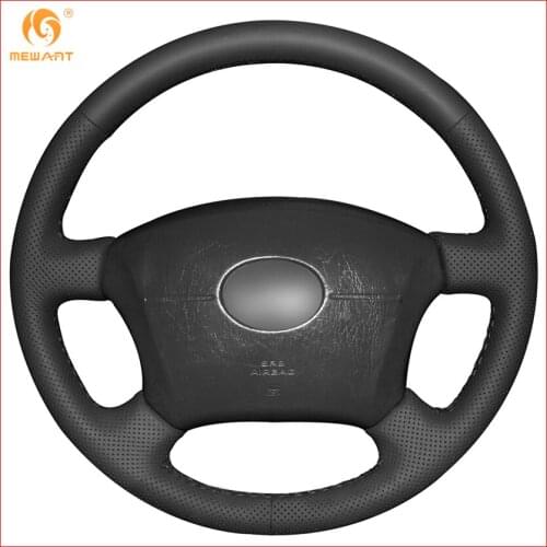 For Toyota Land Cruiser Tacoma 4Runner Sienna Sequoia Highlander Camry GX470 LS400 Black Artificial Leather Steering Wheel Cover