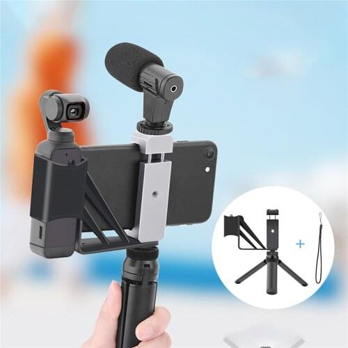 Phone Holder Support Tripod with Cold Shoe 1/4” Screw Fixed Mounting Bracket Gimbal Bracket for Pocket 2 Handheld Gimbal Camera