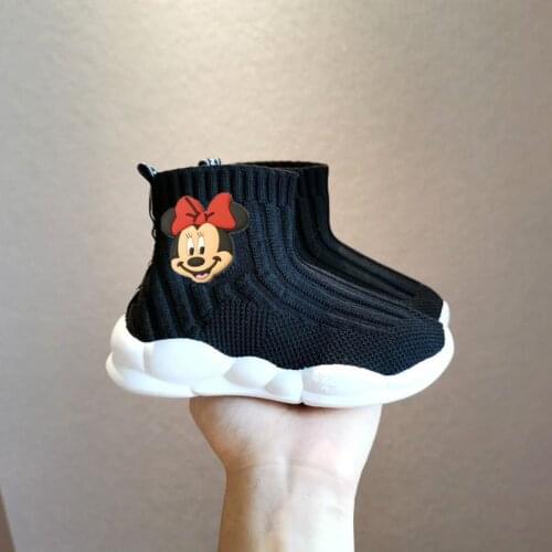 Disney Mickey mouse cartoon winter baby cotton shoes cartoon Minnie warm boys and girls casual shoes