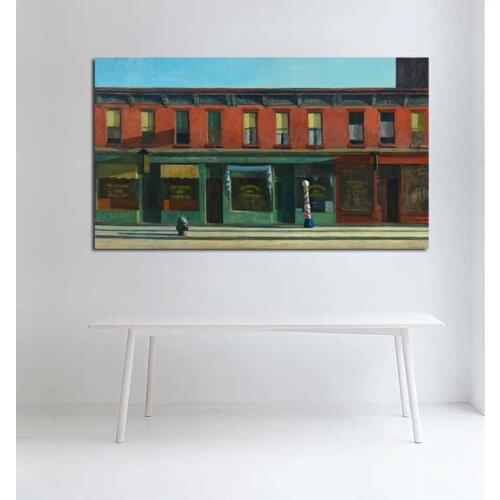 Edward Hopper Early Sunday Morning Canvas Painting Posters Prints Marble Wall Art Painting Decorative Picture Modern Home Decor