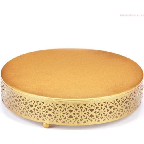 HX6D Wedding Cake Stand Decoration Party Mirror Tray Dessert Electroplate Gold Cupc ake Table Home Display Tools
