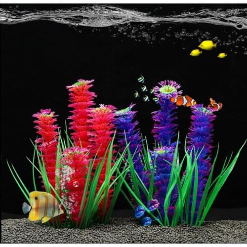 Simulation Artificial Underwater Plastic Plants Aquarium Fish Tank Aquatic Fake Shrub Water Grass Tank Underwater Landscapes