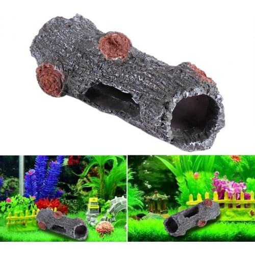 Hiding Cave Escape Hole Fish Tank Landscaping Ornament Shrimps Shelter House Artificial HollowTree Root Aquarium decoration