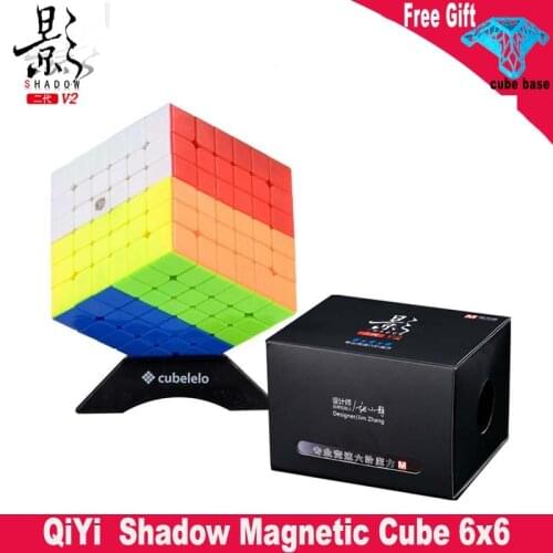 Qiyi shadow V2 Magnetic 6x6 Magic Cube X-MAN design Qiyi 6x6x6 Magnetic Speed Cube Shadow M 6layer cubo magico Magnetic Educatio
