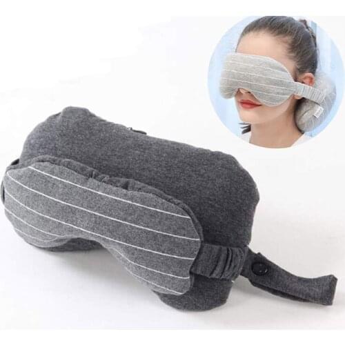 Multi-Function 2 In 1 Business Travel Neck Pillow & Eye Mask & U-Shaped With Handle Portable Comfortable Pillow Size 13*14*24cm