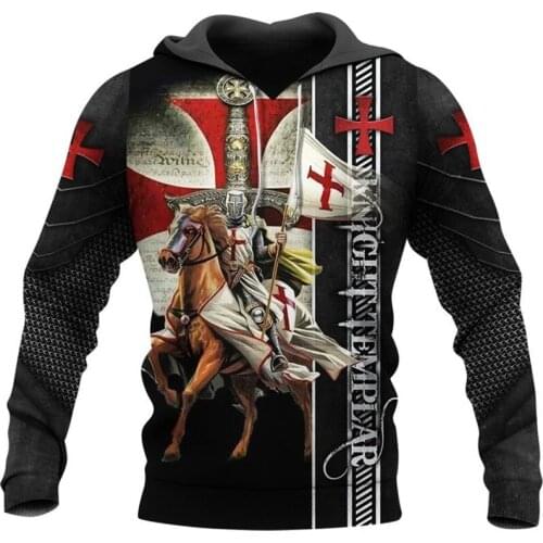 Fashion Men women hoodies Knights Templar 3D Printed hooded Sweatshirt Casual Street costume sudadera hombre drop shipping