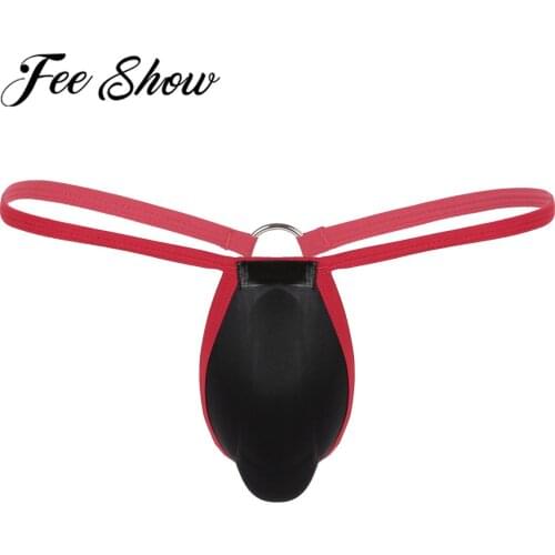 Mens Pouch Bikini Briefs Sexy Cup Panties Adults Low Rise T-back Lingerie Chastity Underwear Underpants Sports Execises Swimwear