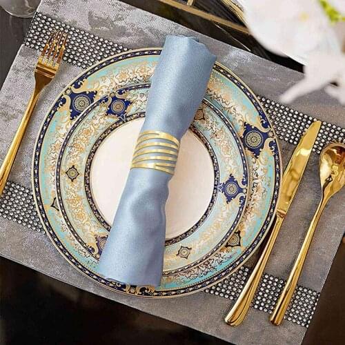 Gold Napkin Rings Set Of 6 Hollow Napkin Ring Holder for Wedding Christmas Family Gathering Table Decoration