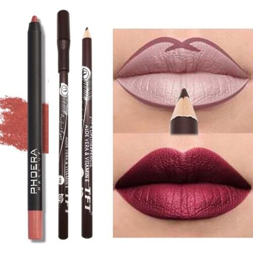 TFT New Lipstick Pencil Waterproof Non-smudge Lip Liner Contour Makeup Lipstick Tool Matte Professional Maquiagem TSLM1