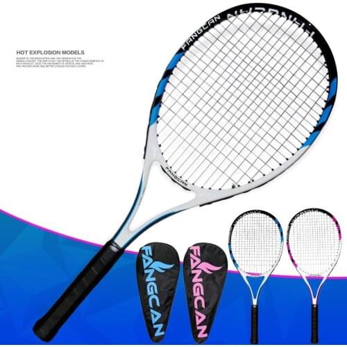 New High Quality Tennis Racket Blue Carbon Integration Tennis Rackets Training Racquet Sports Man Woman Tennis Racket With Bag