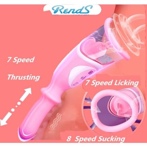 New 3 In 1 Sucker Vibrators for Women Thrusting Vibrator Licking Clit Clitoris Stimulator Sex Toys for Adult Sex Sucking Toys