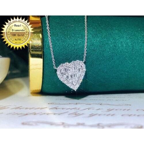 100% 18K white gold natural diamond necklace all use 0.56ct diamond and have certificate HM051