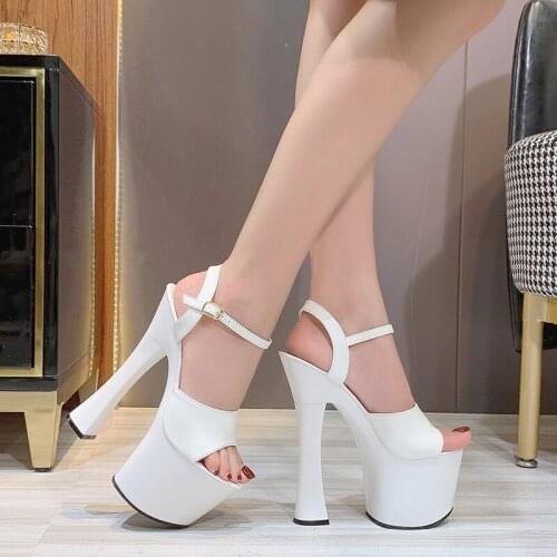 17CM Super High Sandals Platform Shoes Candy color Ladies Sandal Summer Hihg Heels Nightclubs Fun Female Shoes