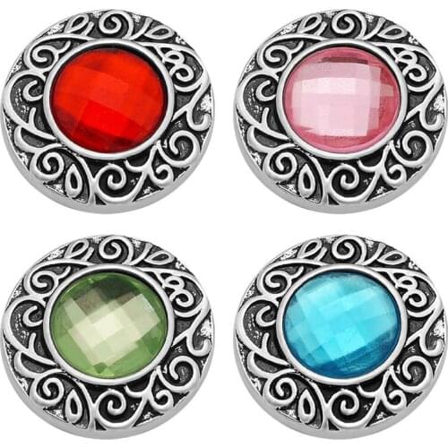 New beauty Rhinestone Pattern 18mm snap buttons fit DIY 18MM snap buttons snap jewelry KZ3343 wholesale
