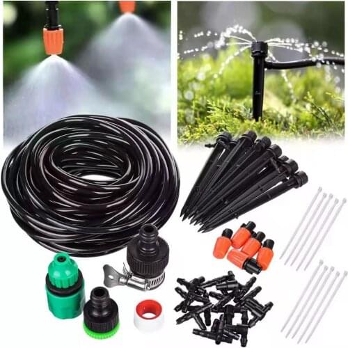 DIY 20M Drip Irrigation System Watering Irrigation System Kit Garden Hose Micro Drip Watering Kits Adjustable Dripper