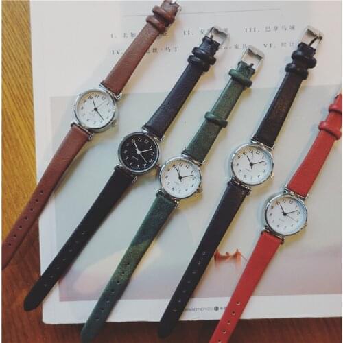 Retro Small Quartz Watch Women With Vintage Leather Strap Fashion Casual Ladies Dress Wristwatches Simple Drop Shipping Clock