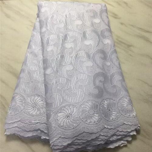 Swiss Voile Lace In Switzerland African Fabric High Quality White Color Cotton For Wedding Dress