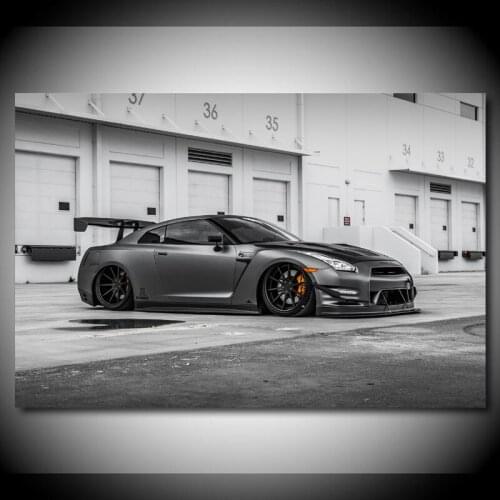 Modern Wall Art Canvas Paintings Tuning Vehicle Nissan GT R Grey Racing Cars Picture Living Room Decor Posters and Prints