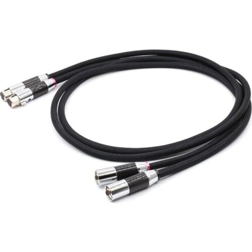 SQ-88B OCC silver Plated XLR Interconnect Cable with Carbon Fiber silver plated XLR Plug Connector