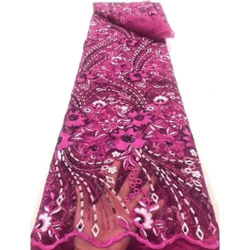 High Quality Lace Fabric Sequin Embroidery French Tulle Mesh DIY Design Sewing Wedding Dress Banquet Skirt 5 Yards Wholesale