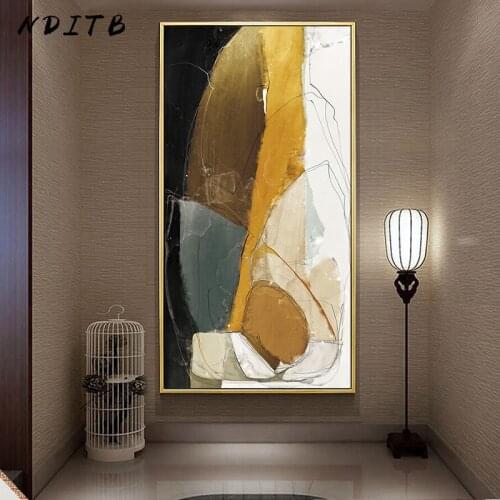 Yellow Geometric Abstract Canvas Poster Print Modern Wall Art Painting Artwork Minimalist Picture Living Room Corridor Decor