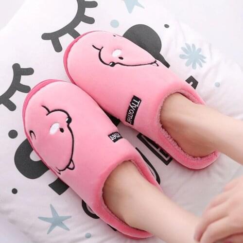 Winter Women Cartoon Cute Slippers Ladies Non-slip Warm House Slippers Indoor Bedroom Floor Flat Woman Big Size Comfort Footwear
