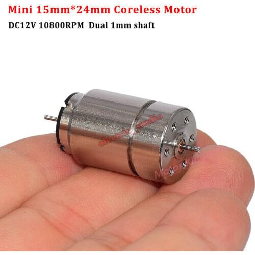 1524 15mm Mini Coreless Dual Shaft Electric Motor DC 6V-12V 10000rpm High Speed Engine DIY Model HO Rail Train
