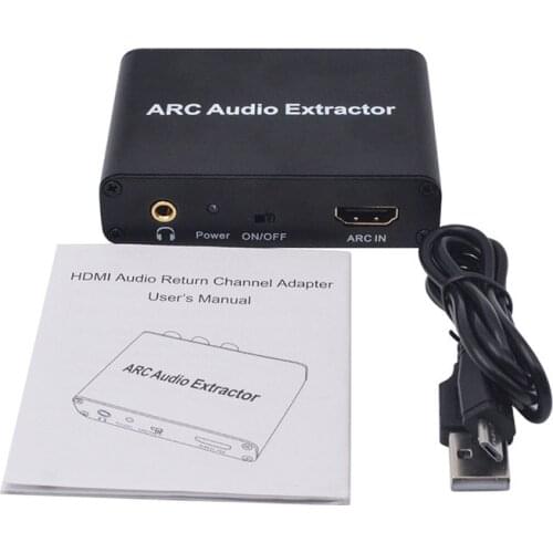 192KHz Aluminum ARC Audio Adapter Audio Extractor Digital To Analog Audio Converter DAC SPDIF Coaxial RCA 3.5mm Jack Output