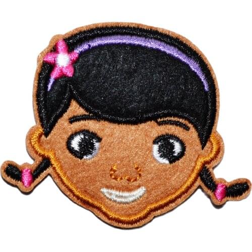 Lovely Doc Doctor McStuffins Brown Face Iron On patches Shirt Hat Jean shoes Applique (Size is about 5.7*4.7 cm)