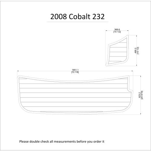 2008 Cobalt 252 Swim Platform Pad Boat EVA Teak Decking 1/4" 6mm