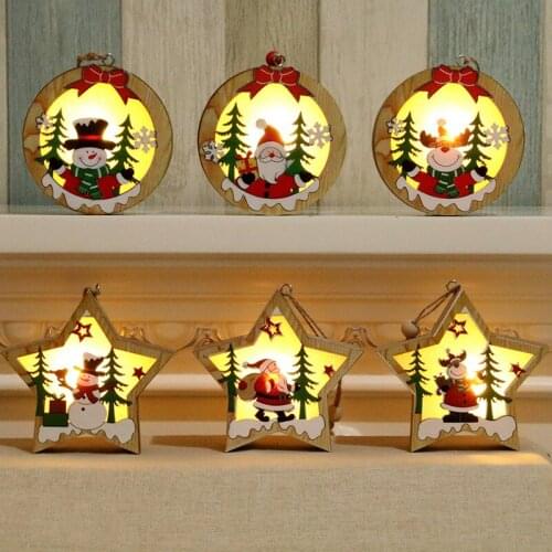 3 pcs/set 11cm Lovely Cute Warm Lled Light Christmas Tree Decoration Pendant Drop Ornament Snowman Santa Deer Wuth Battery
