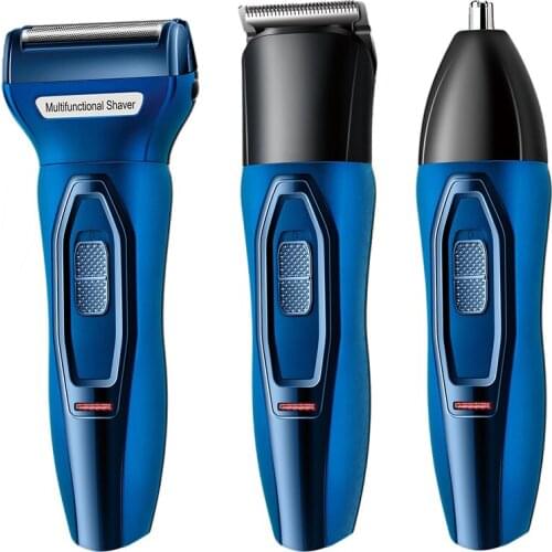 3in1 Rechargeable grooming set electric shaver beard electric razor for men stubble facial body nose multi-effect hair trimmer