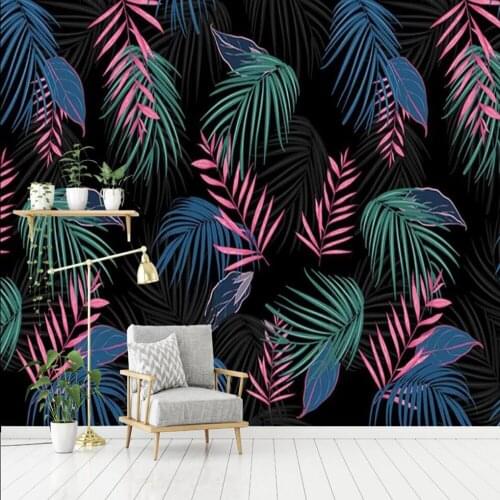 Milofi custom 3D wallpaper mural hand-painted tropical flowers and birds background wall living room bedroom decoration painting
