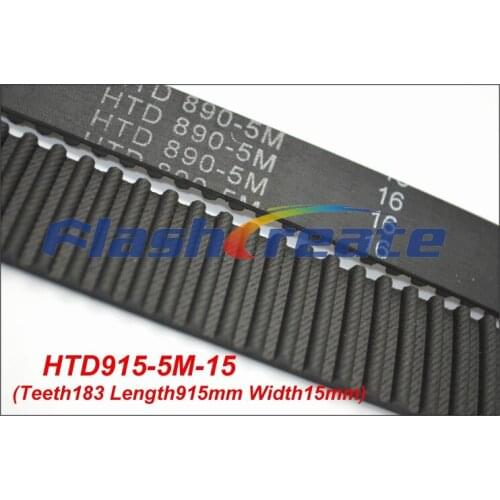 5pcs HTD5M belt 915 5M 15 Teeth=183 Length=915mm Width=15mm 5M timing belt rubber closed-loop belt 915-5M S5M Belt 5M Pulley