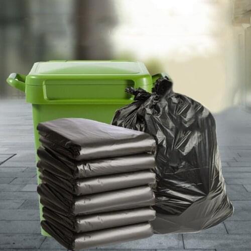 50PCS Garbage Bags Heavy Duty Rubbish Bin Liners Large Plastic Bags Black Bulk Household Accessories