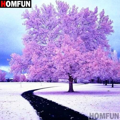 HOMFUN Full Square/Round Drill 5D DIY Diamond Painting "Tree snow scene" 3D Diamond Embroidery Cross Stitch Home Decor A20385