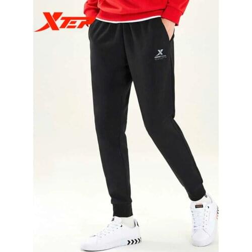Xtep Sports Mens Thick Sweatpants Autumn Winter Loose Velvet Cotton Trousers Casual Pants Mens Knitted Pants New 881329639275