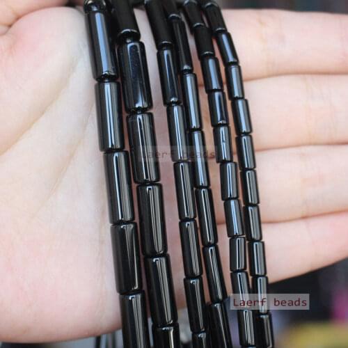 Black Onyx Tube Loose Beads 15" For DIY Jewelry Making ,We provide mixed wholesale for all items