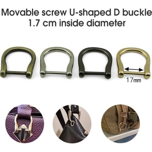 1piece Metal Detachable Removable Open Screw D Ring Buckle Shackle Clasp Leather Craft Bag Strap Belt Handle Shoulder Webbing