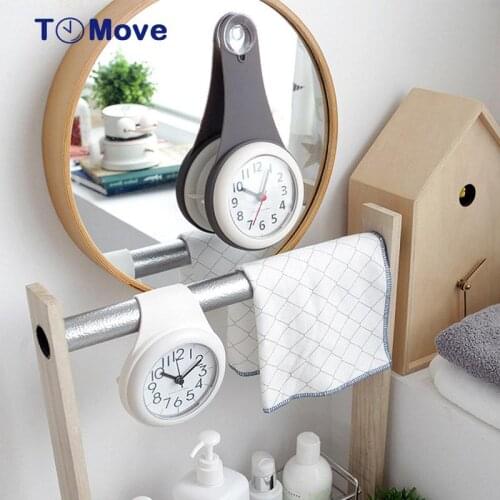 Bathroom Kitchen Refrigerator Wall Clock Silicone Suction Cup Waterproof Anti-drop Silent Home Decoration Wall Watch reloj pared