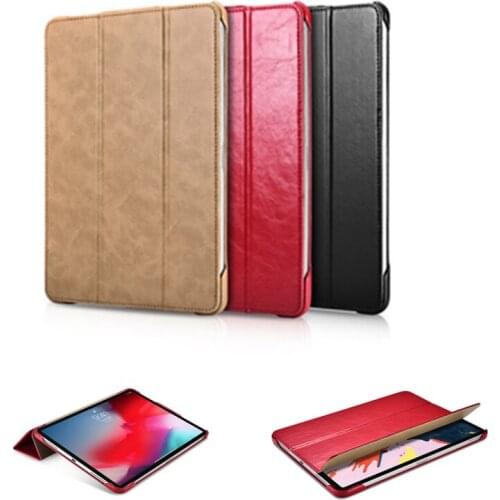 For iPad Pro 11.0 inch 2018 iCarer Microfiber Slim Series Folio Leather Case for iPad Pro 12.9 inch 2018 PU Protective Cover
