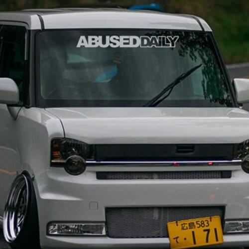 Black/Sliver Creative Fond Decal Daily Driven Waterproof Auto Car Front Window Windshield Decal reflective Sticker S060