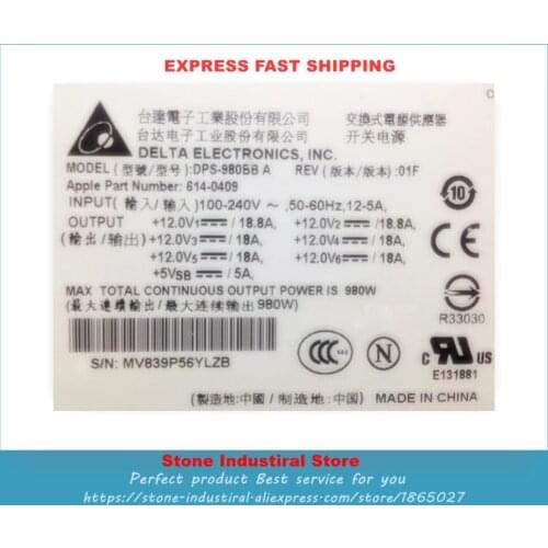 DPS-980BB A 614-0409 POWER 980W API6PCO1 614-0400 614-0407 661-4677 A1186 MA970