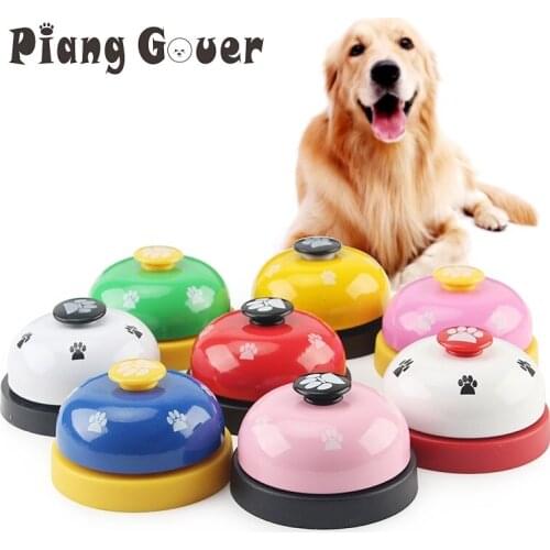 Pet Toy Training Called Dinner Small Bell Footprint Ring Dog Toys For Teddy Puppy Pet Call Dog Interactive Training IQ Toy