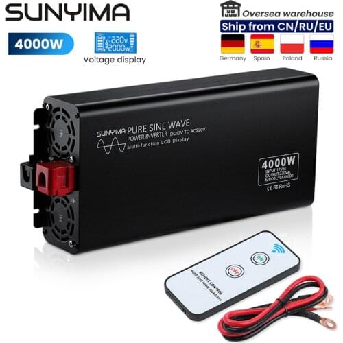 SUNYIMA 6000W DC to AC Inversor Remote Control Pure Sine Wave Inverter 2000W 3000W 4000W LCD Display Voltage Converter 12v 220v